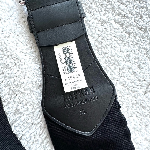LAST CHANCE! Lauren Ralph Lauren Black Stretch Belt NWT XL - Picture 5 of 5